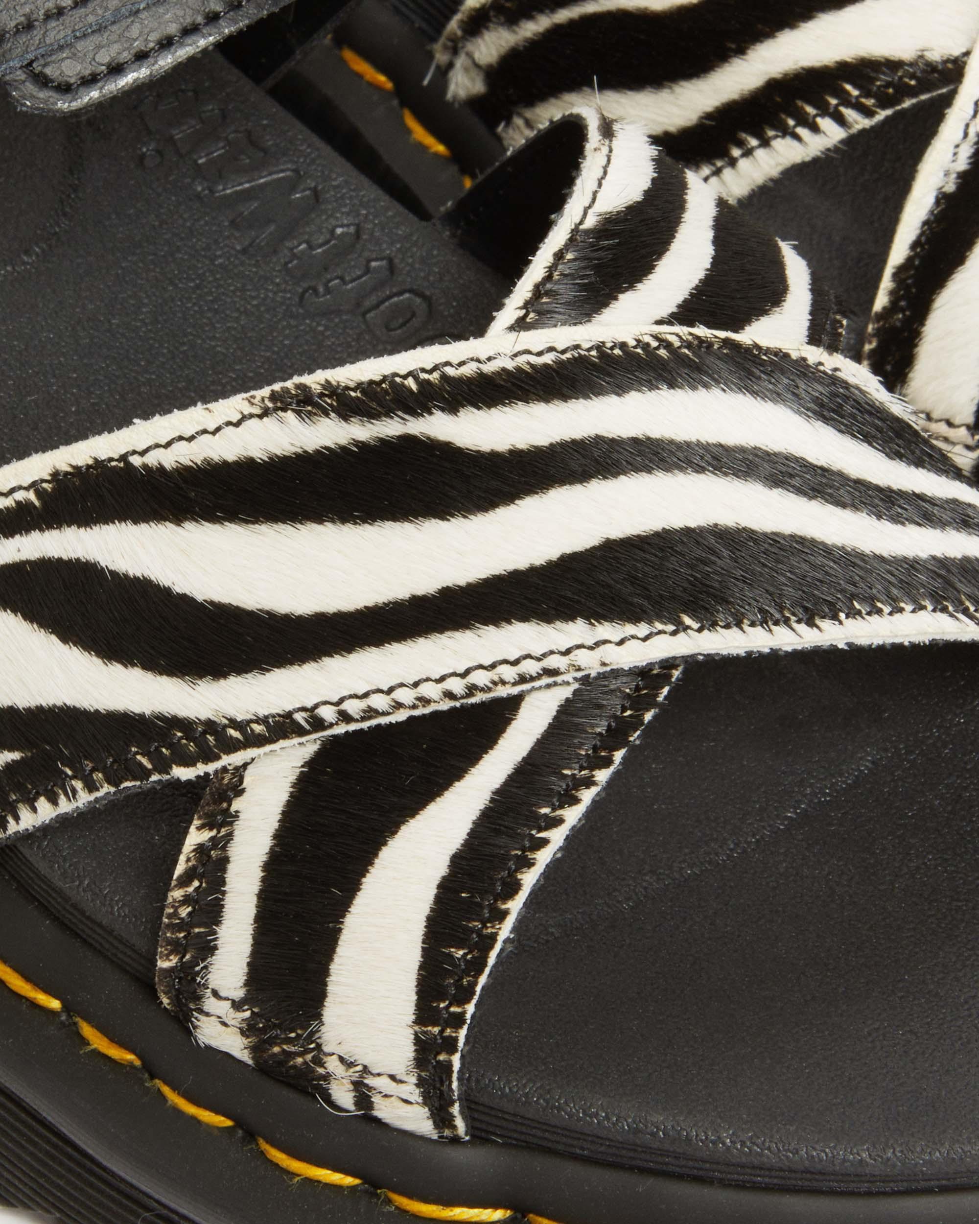 Voss II Hair-On Zebra Print Sandalen