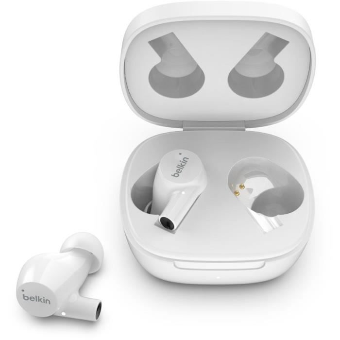 Belkin SoundForm Rise écouteurs True Wireless TWS - 7h autonomie, IPX5, portée 10 m - Blanc