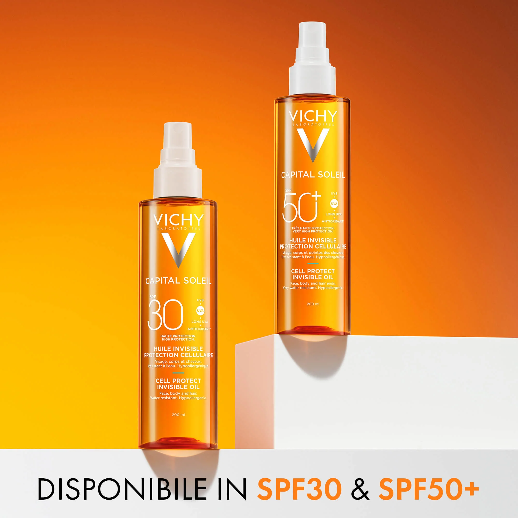 Capital Soleil Cell Protect Olio Invisibile SPF30 - Olio solare corpo alta prot., Solare viso alta prot.