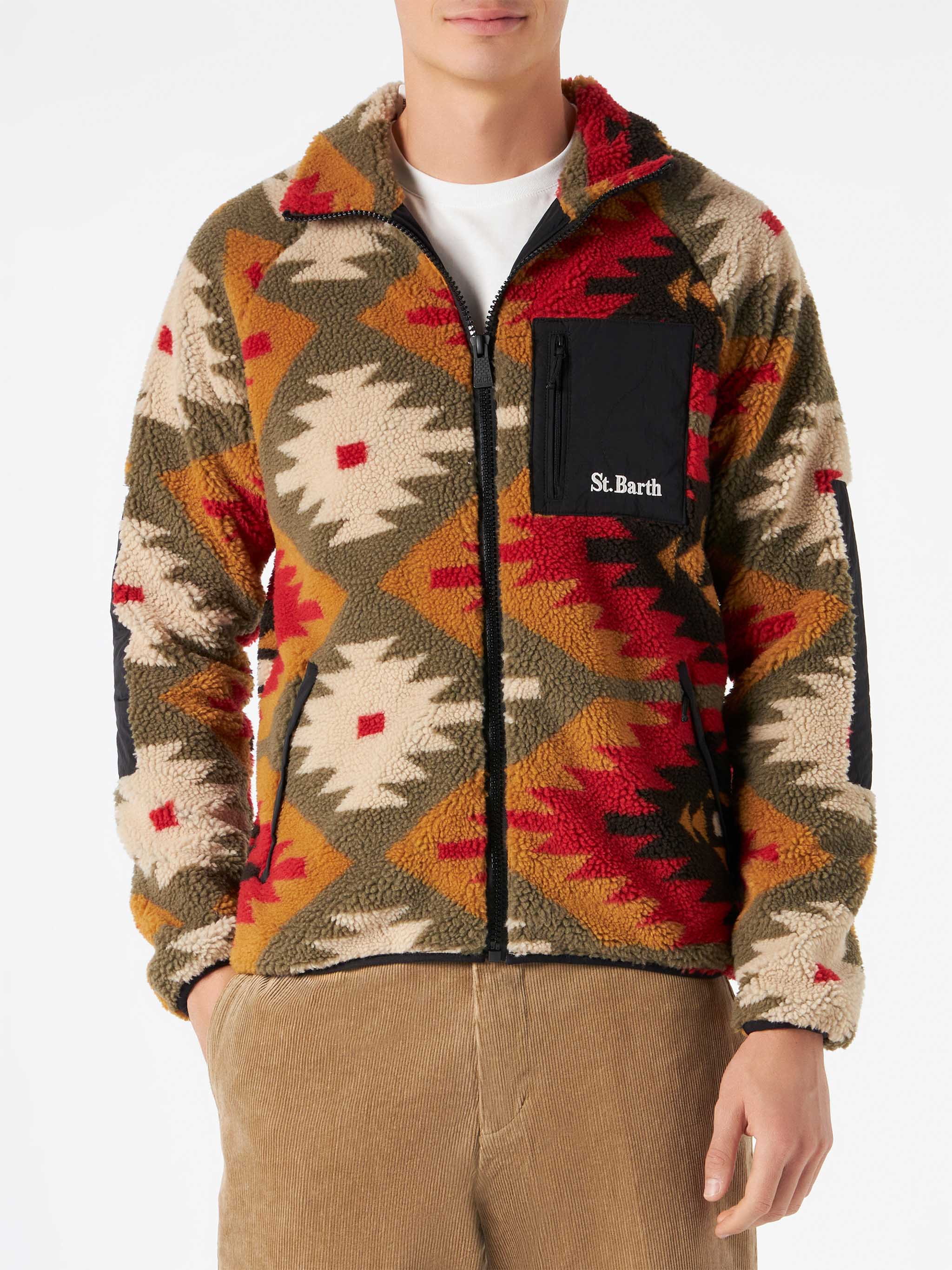 Sherpa-Jacke für Herren mit Muster