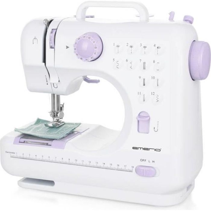Machine à coudre - EMERIO - SEW-121820 - 12 programmes - Coupe-fil - Enfileur simplifié