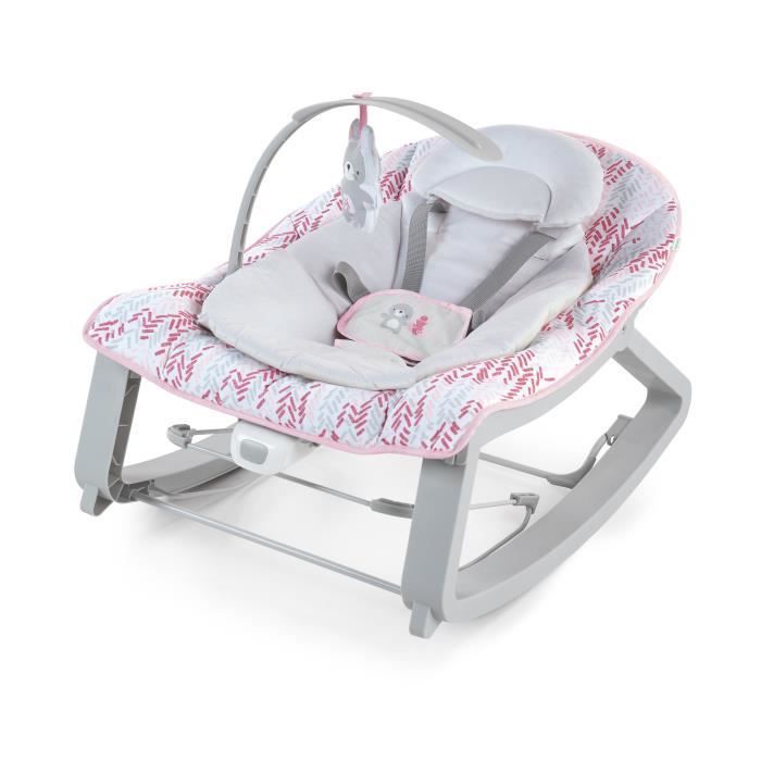 INGENUITY Keep Cozy 3-in-1 Convertible Baby Rocking Bouncer - Lily - 3 Posities: Afneembare speelboog met pluche speeltjes, tot 18 kg