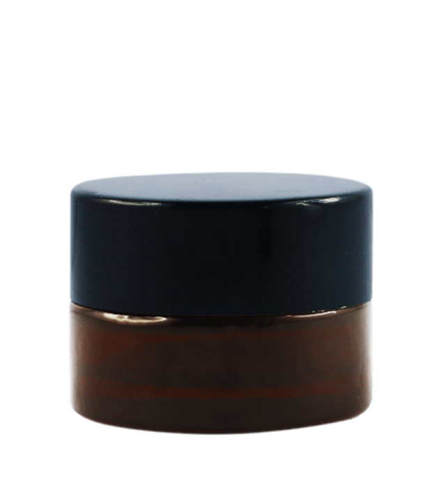 Pot verre ambré 5 ml avec capot noir