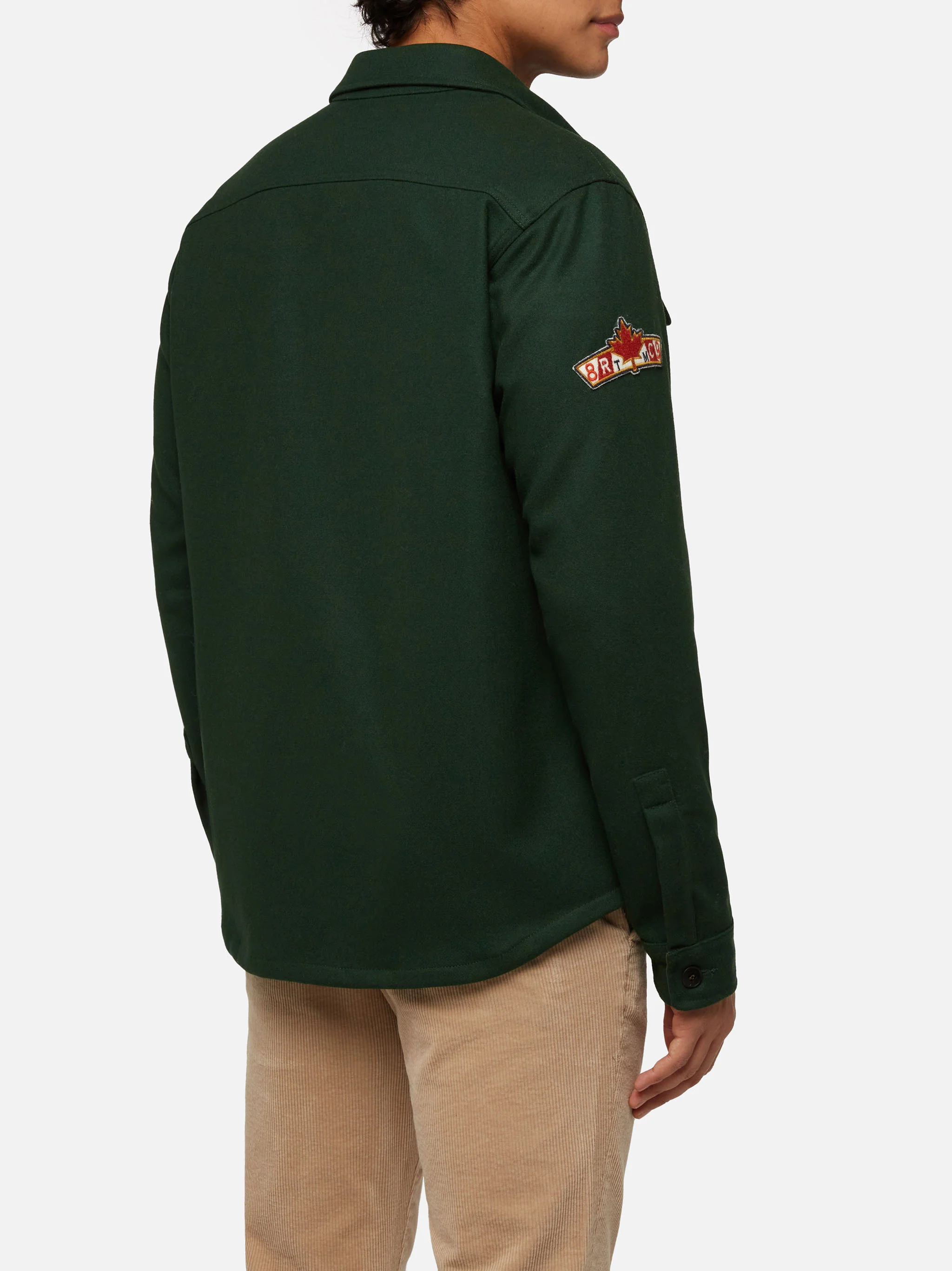 Burton groene wollen blouse met zakken en patches