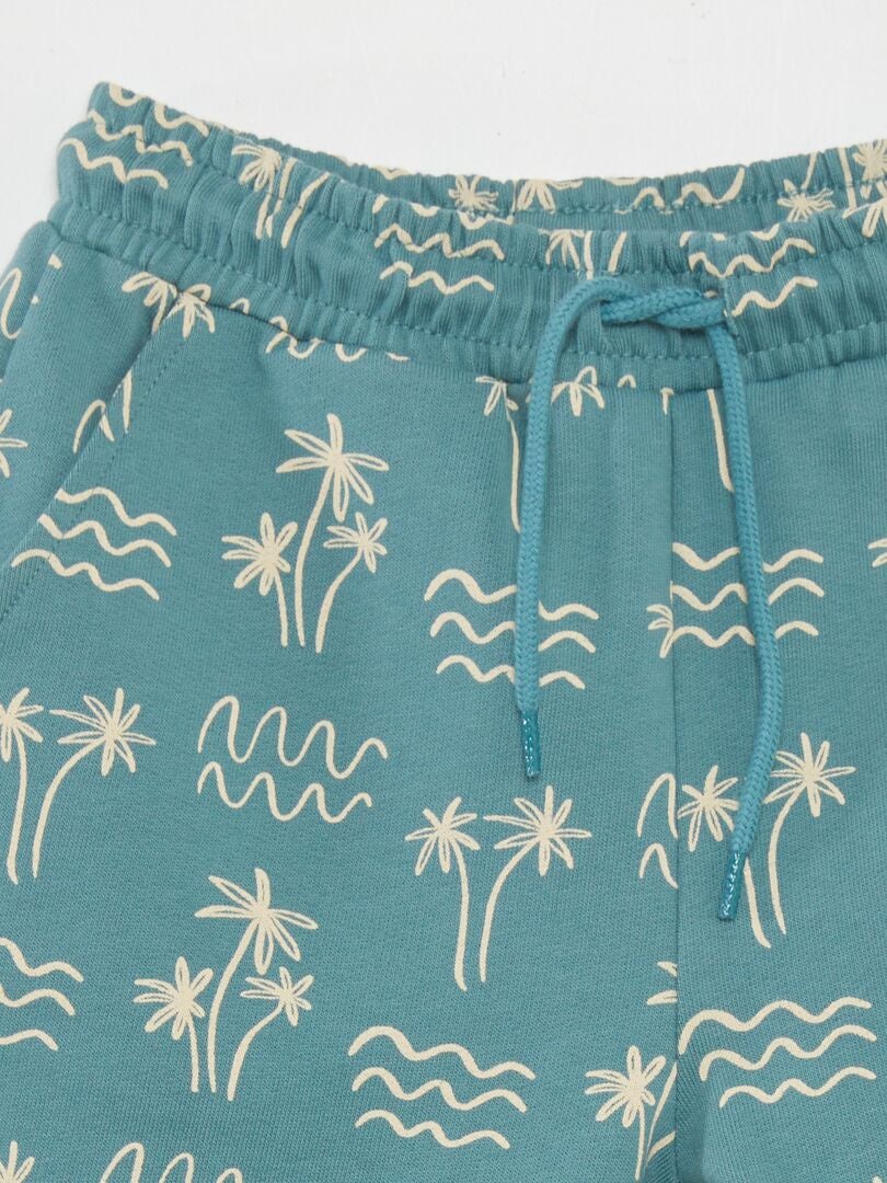 Bermudas de tejido polar estampado - VERDE