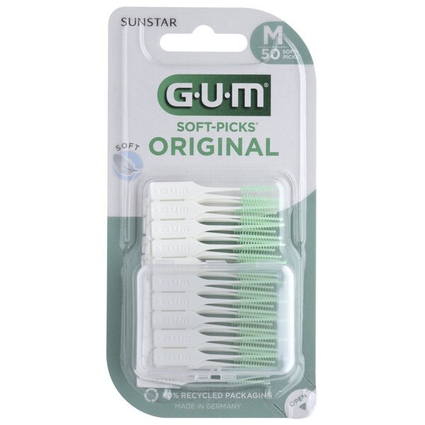 GUM Soft-Picks originalūs tarpdančių valikliai, M dydžio, 50 vnt.