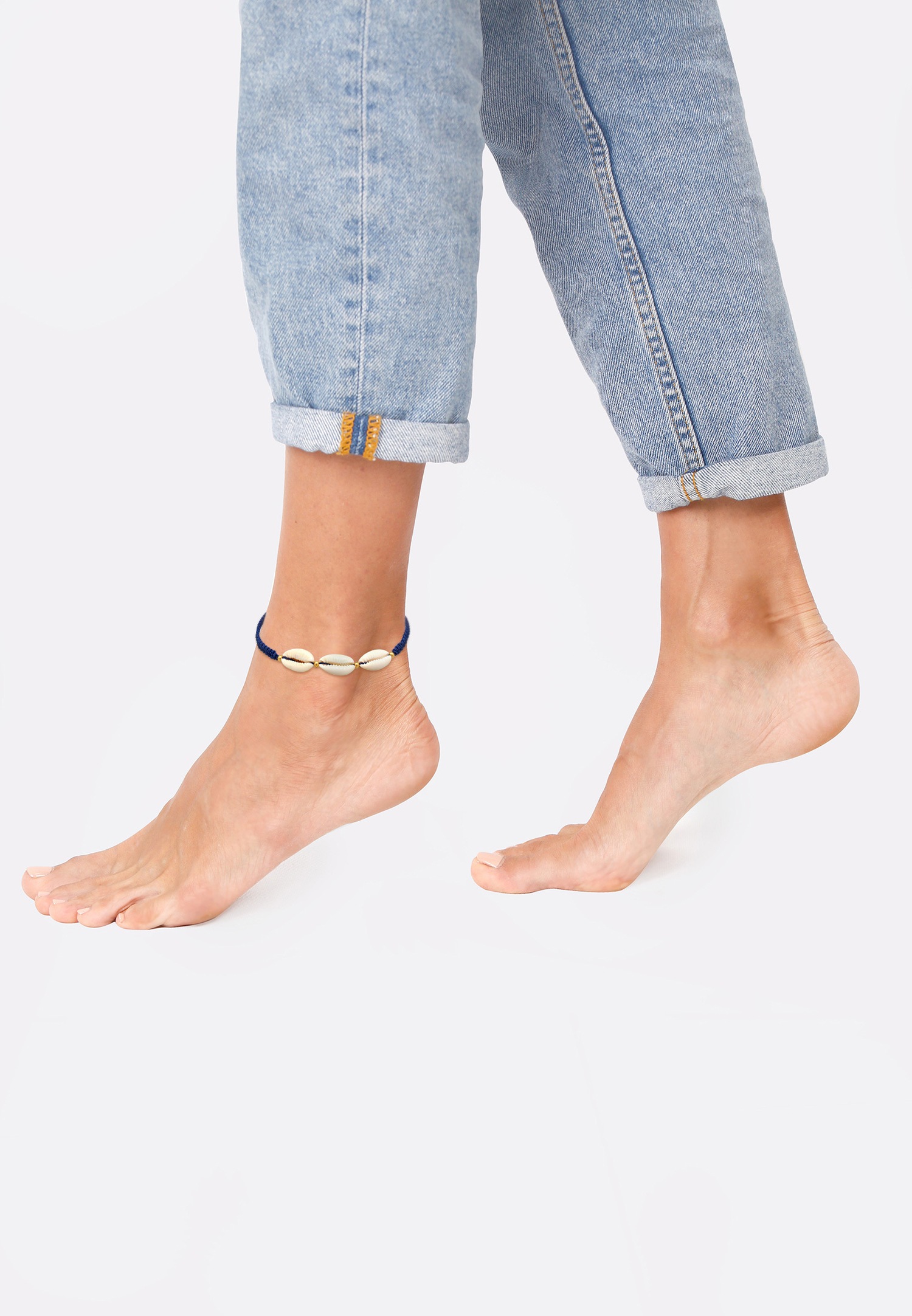 Elli Femmes Kauri Shell Ocean Nylon Summer Ajustable en argent sterling 925 plaqué or