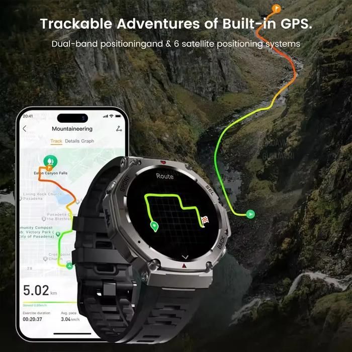 2025 Military Smartwatch for Men, Bluetooth Calling, GPS, Compass, Barometric Altimeter, 10ATM Water Resistant