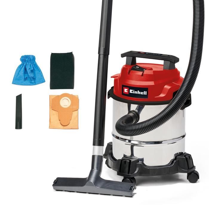 Aspiradora en seco y húmedo Einhell TC-VC 1812/1 S (1250 W, depósito de 12 L, 180 mbar). Incluye accesorios.
