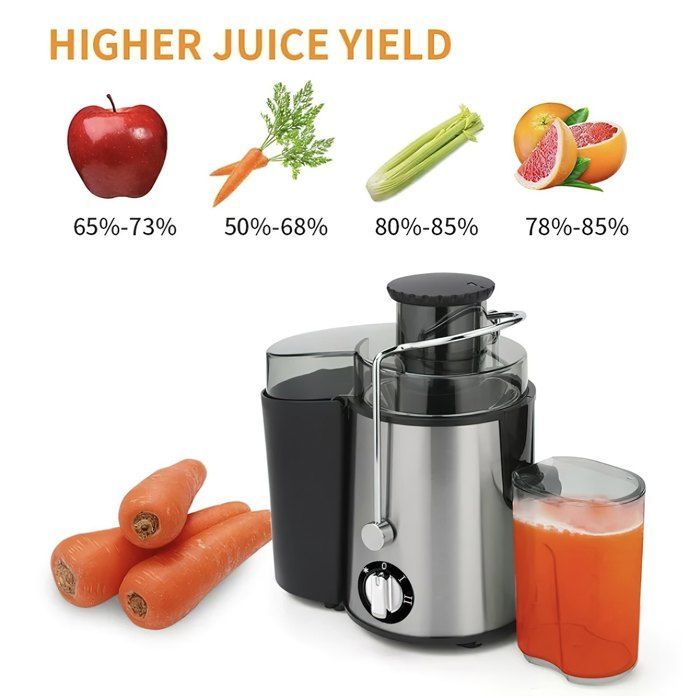 Extracteur de jus 400 W - 85 % de rétention nutritionnelle + 3 vitesses + Nettoyage en un clic - Rouge-B