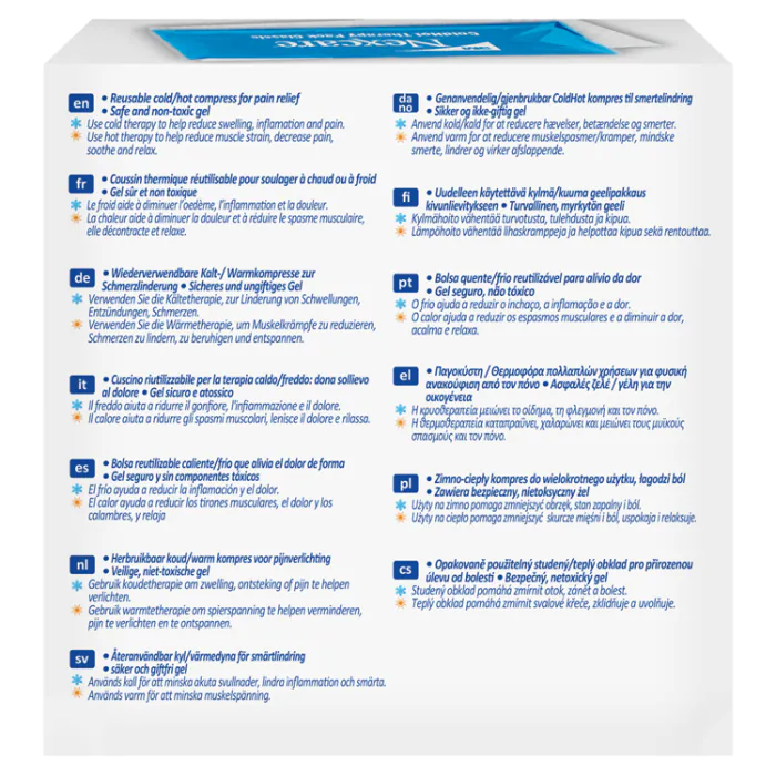 Nexcare ColdHot Therapy Pack Classic, Zimno-ciepły okład żelowy wielokrotnego użytku, 11x26cm