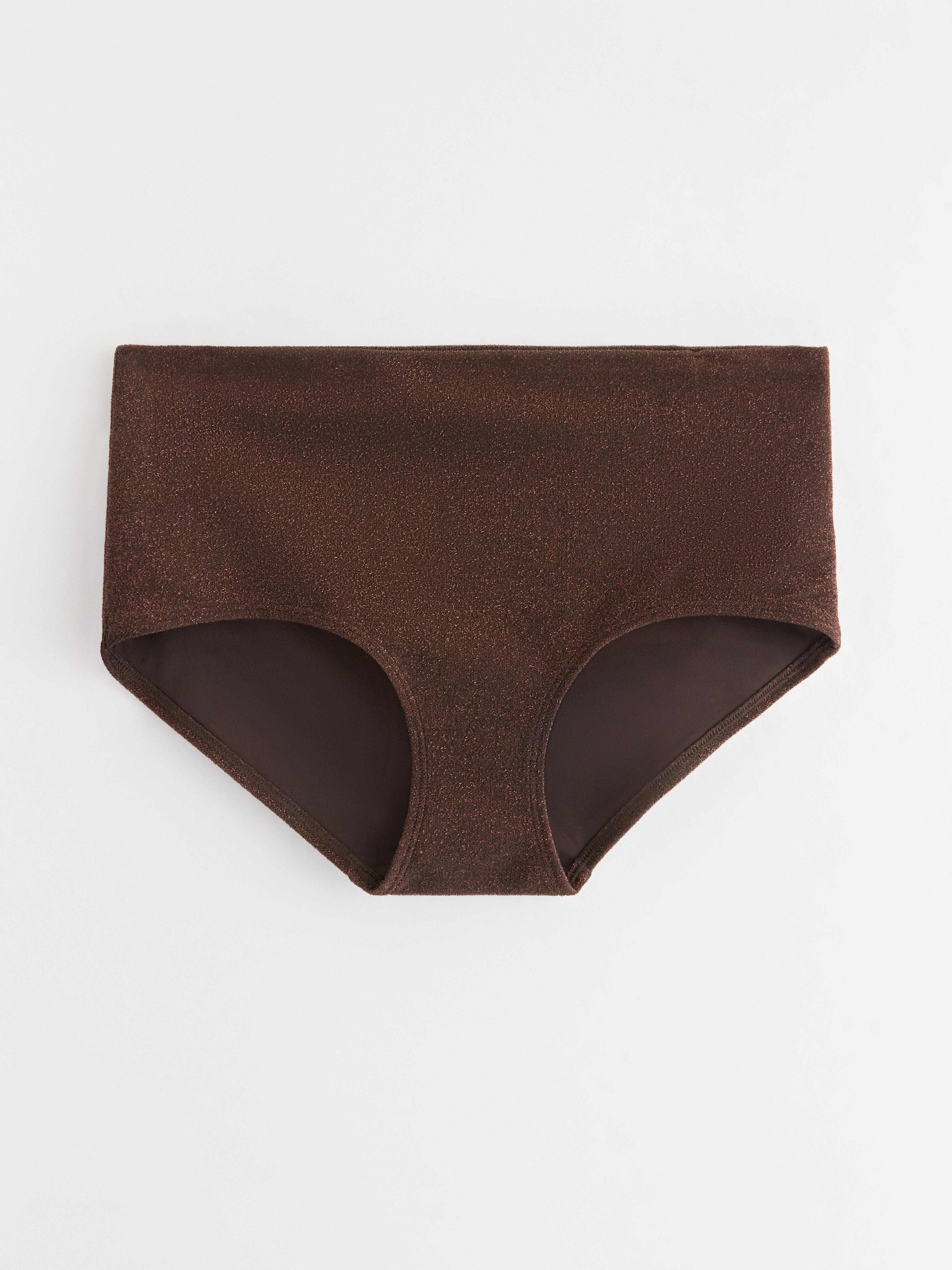 Glittrig bikiniunderdel Marron Foncé