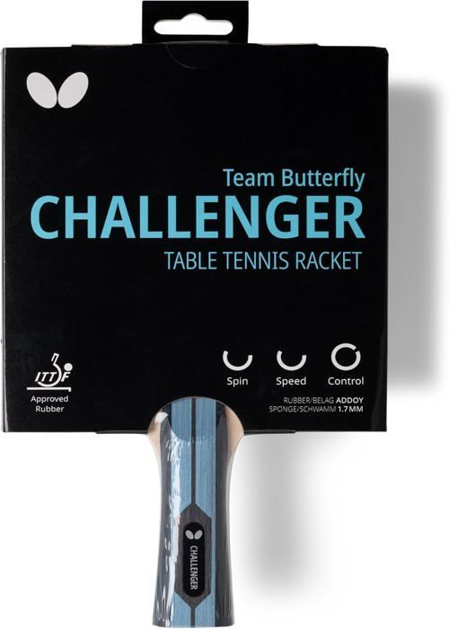Raqueta de tenis de mesa - Butterfly - Challenger - Competition - Recubrimiento Addoy - Madera de 5 capas