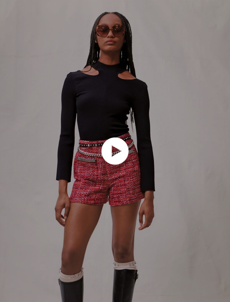 Tweed shorts - Rood