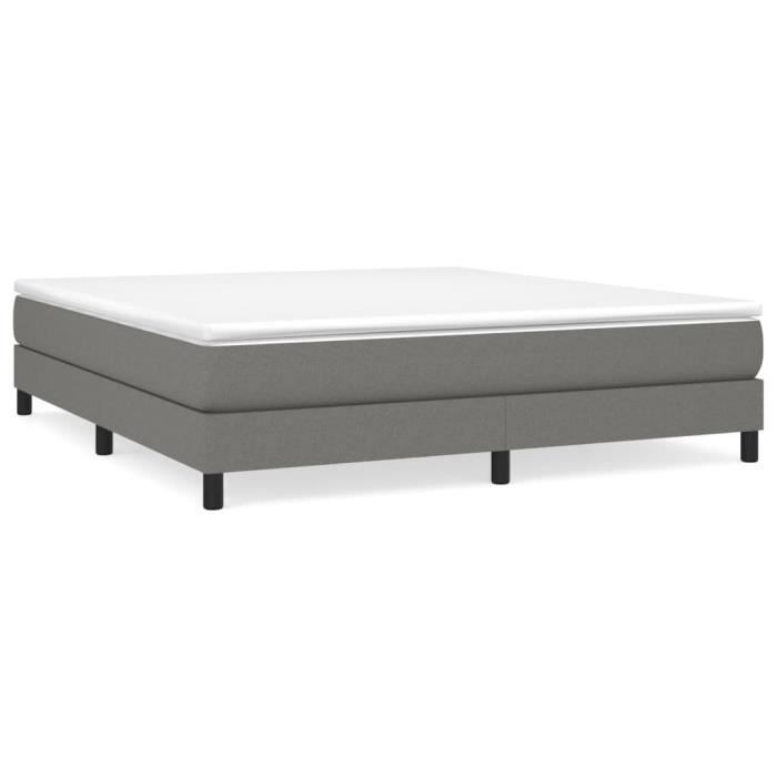 Base de cama de muelles KEENSO - 180x200 cm - Tela gris oscuro - Fácil montaje