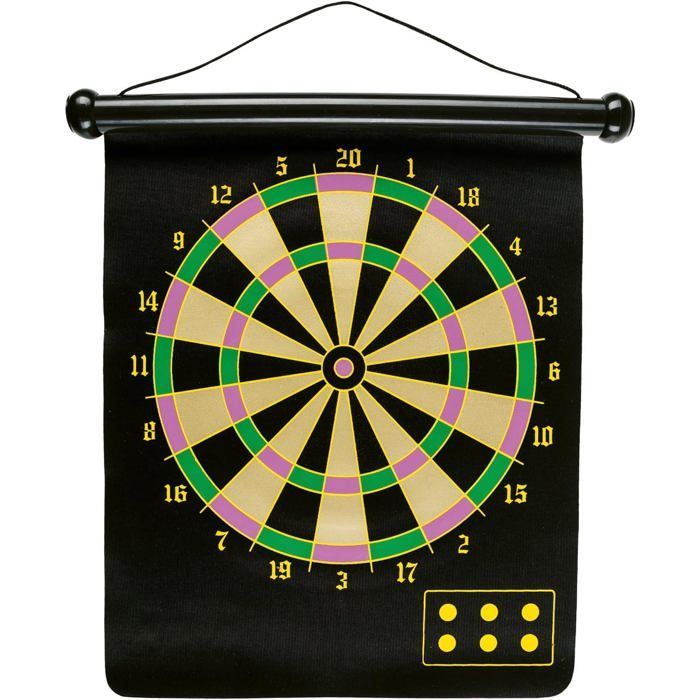 Dartscheibe mit 2 Scheiben und 6 magnetischen Darts, beidseitig bespielbar, für den Innen- und Außenbereich