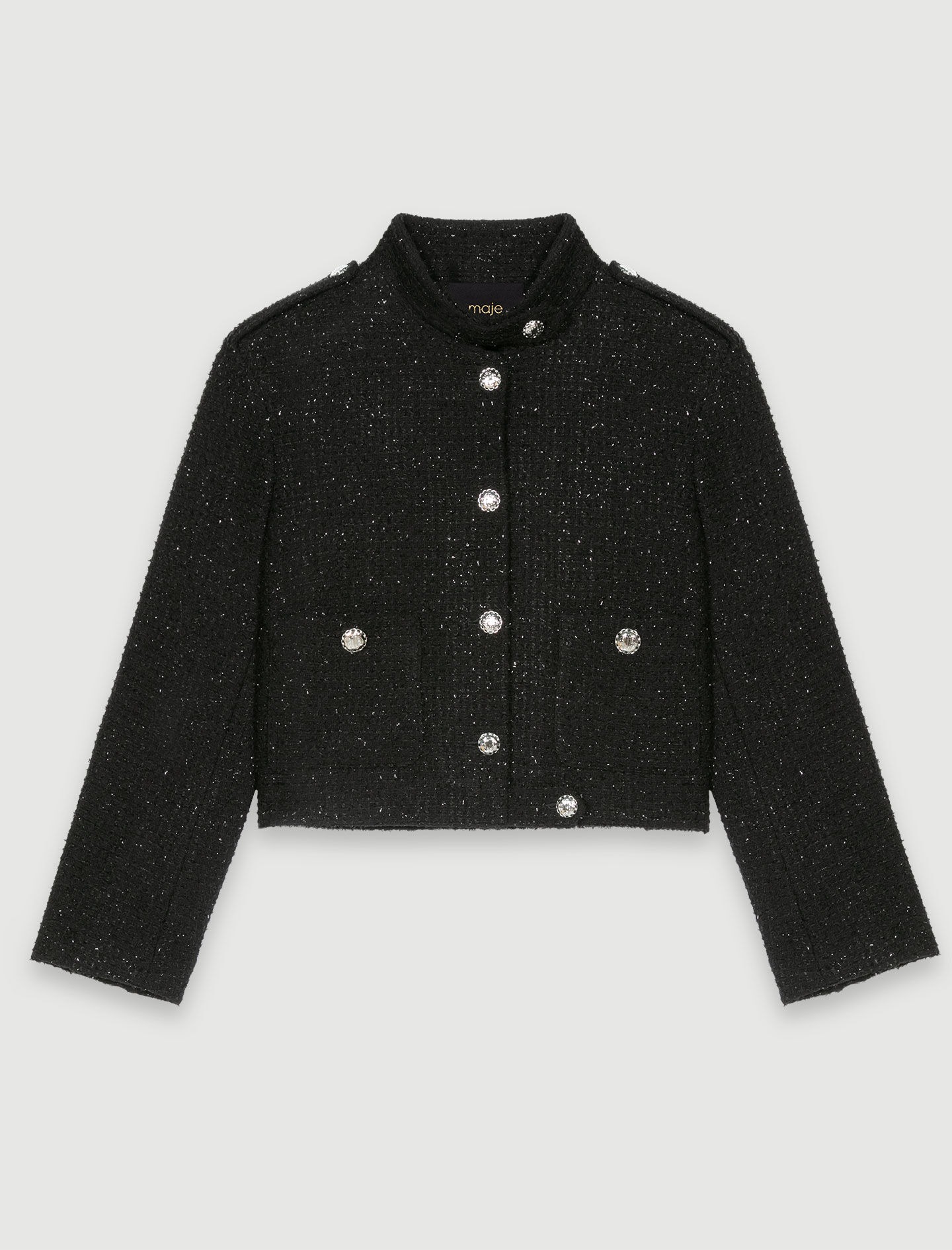 Kort tweedvest - Zwart