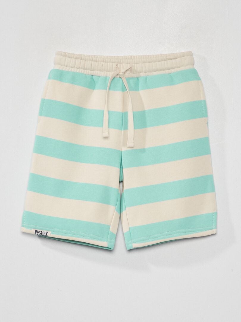 Pantalones cortos de felpa a rayas - AZUL