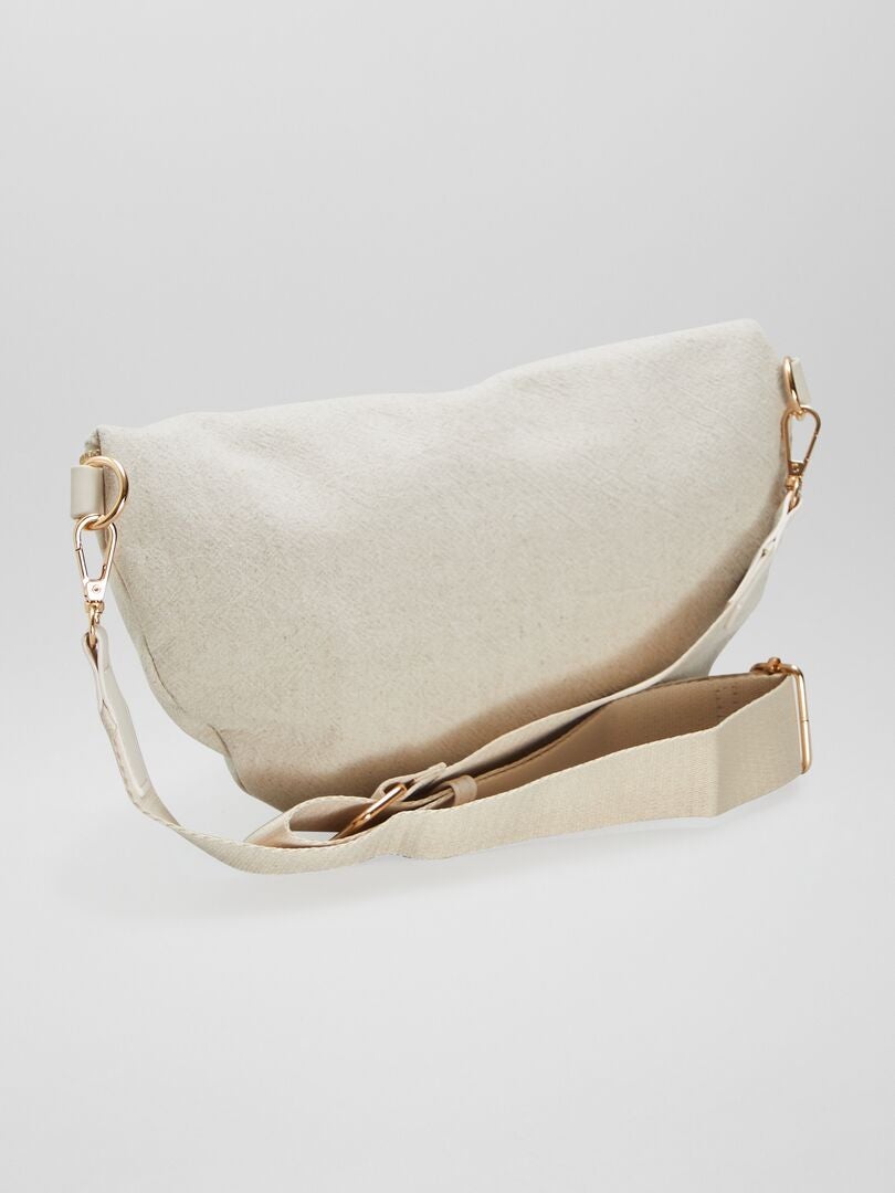 Heuptasje met linnenlook - beige