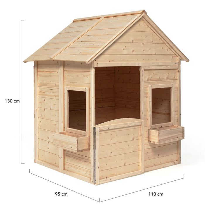 Casita de juegos infantil de madera IDMARKET ADVENTURE, casita de juegos para exteriores