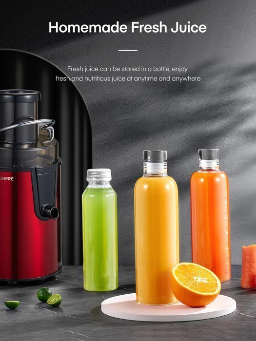 Spremiagrumi centrifugo da 400 W con 3 velocità, per frutta e verdura, con beccuccio antigoccia e ampia apertura di alimentazione.