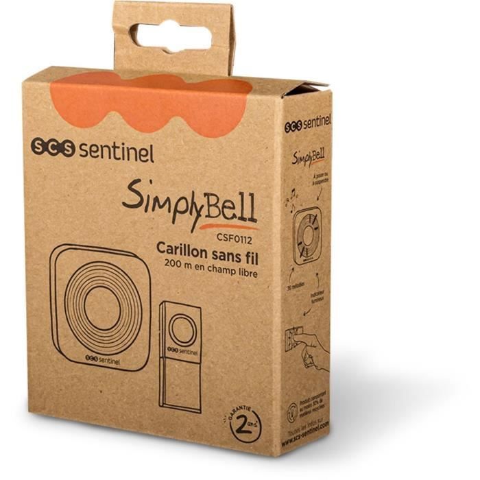Wireless Doorbell - SCS SENTINEL - 200 meters - SimplyBell - Black