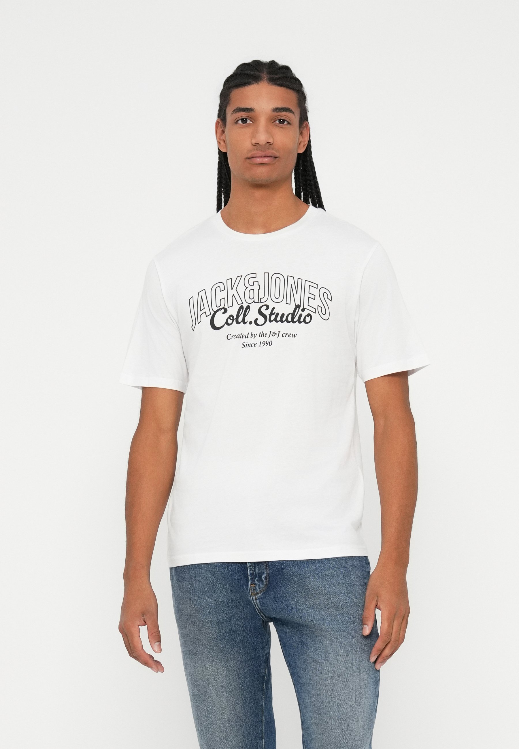 Jack & Jones JJMAKOTO T-shirt 5-pack - Bedrukte T-shirts - wit/antiek/duffe/zwart/hemelsblauw