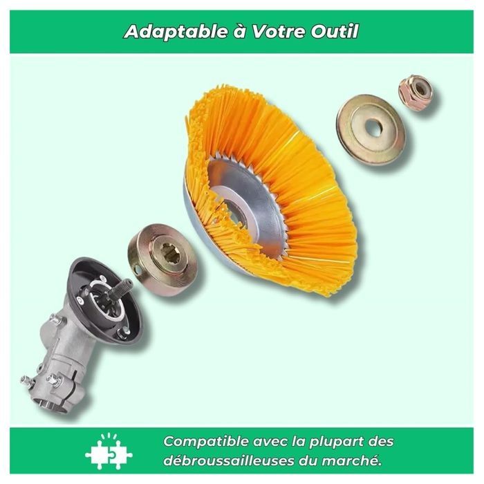 Cabeça de corte de escova de nylon indestrutível kimeo G80 Pro, escova multifuncional de 8 polegadas para cortadores de grama (1 peça)