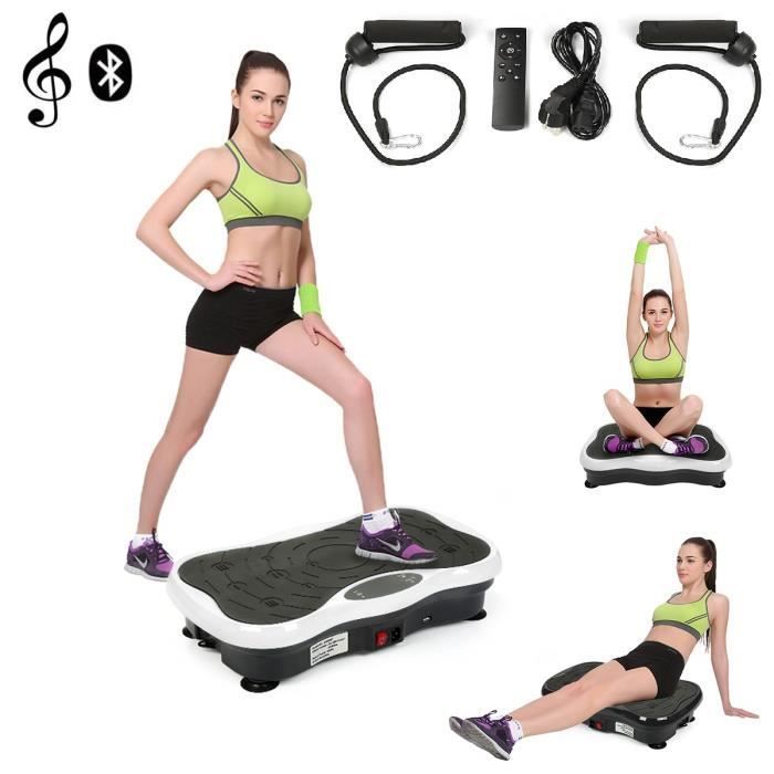 Plataforma vibratoria LCD - WILLONIN - Entrenamiento físico - Compacta con bandas de resistencia - Bluetooth