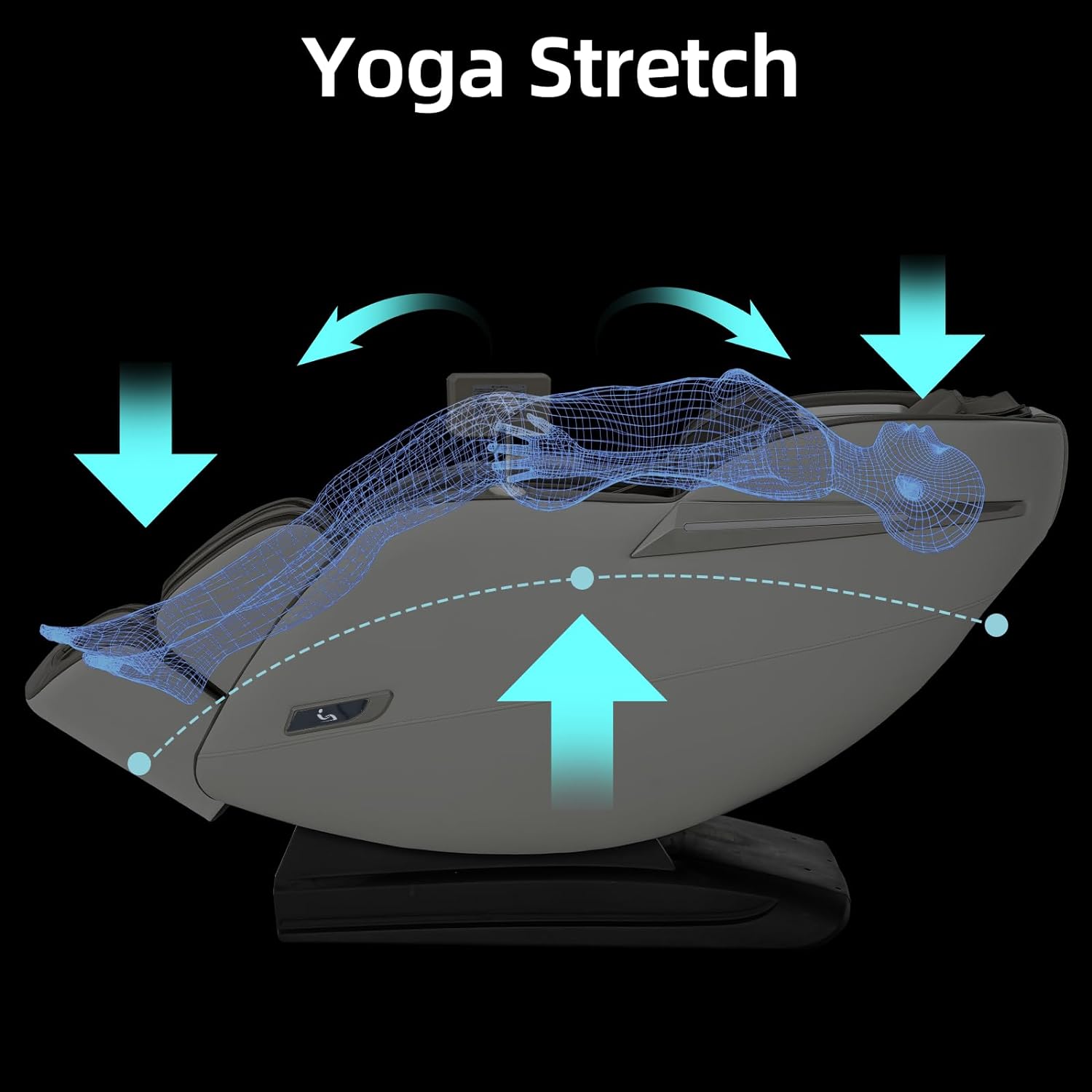MassaMAX 2024 Ganzkörper-Massagesessel, Zero-Gravity-Liegefunktion mit Yoga-Stretch, SL-Schiene, Airbags, Heizung, Touchscreen und Fußmassage (MD906-Beige)