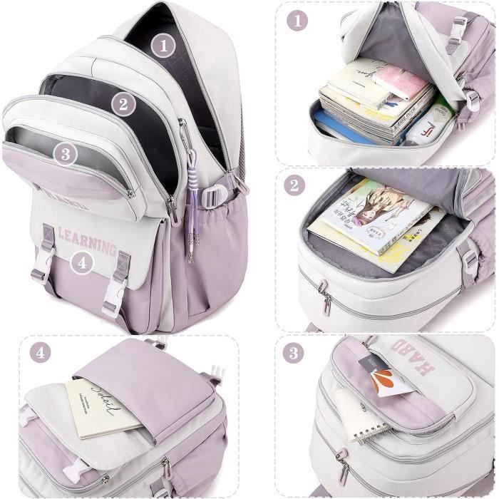 Zaino per bambini - INSFITY - Oxford impermeabile - Leggero - 32x20x48 cm - Nero