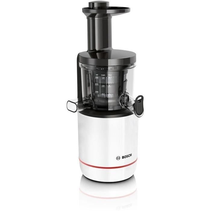 Entsafter – BOSCH – MESM500W VitaExtract – Weiß/Chrom – 150 W – 1 Geschwindigkeitsstufe + Rückwärtsgang – Sicherheitssystem im Deckel