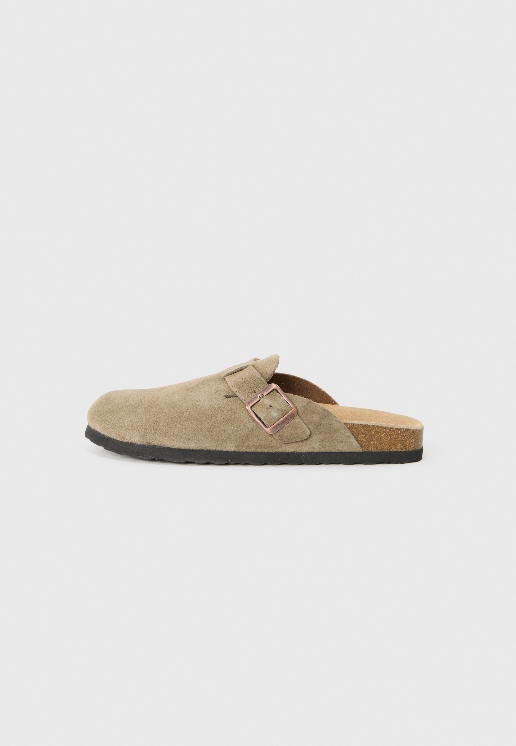 Pier One leren unisex slippers - kaki