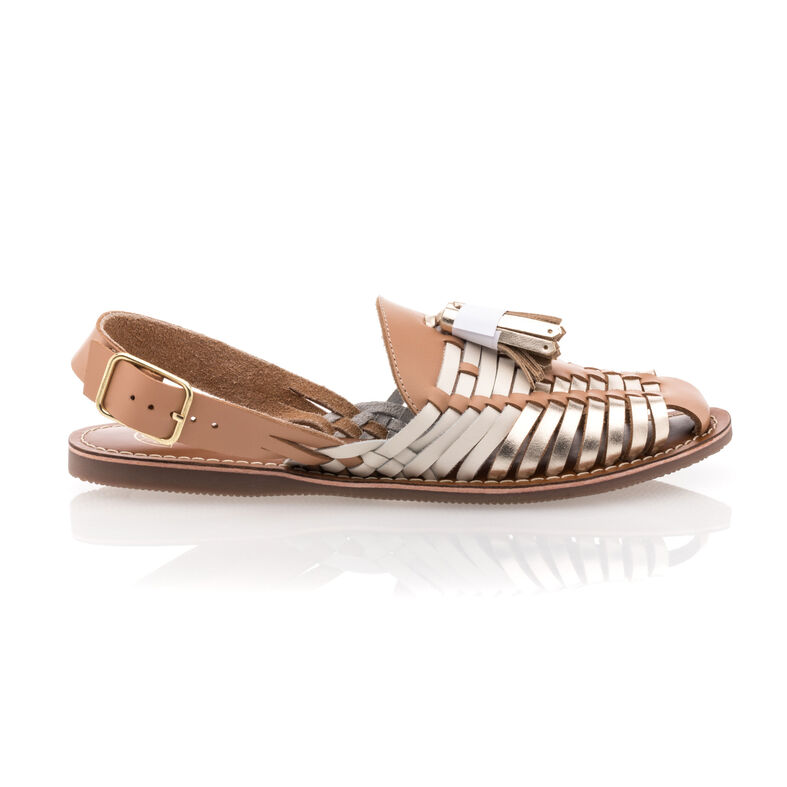 Sandalias beige para mujer / Zapatos de punta abierta