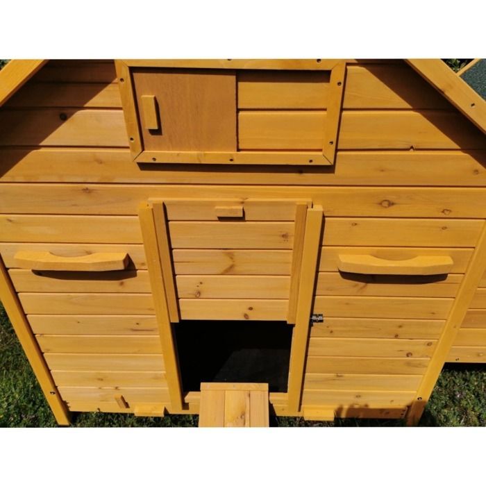 Gallinero Bassette XL para 6 a 10 gallinas - Poulailler Direct - Marrón - 10 animales