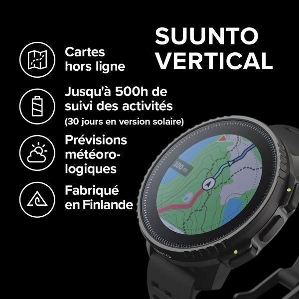 Montre connectée sport GPS - ALTIMETRE - SUUNTO - VERTICAL - All Black - Diamètre écran 49 mm