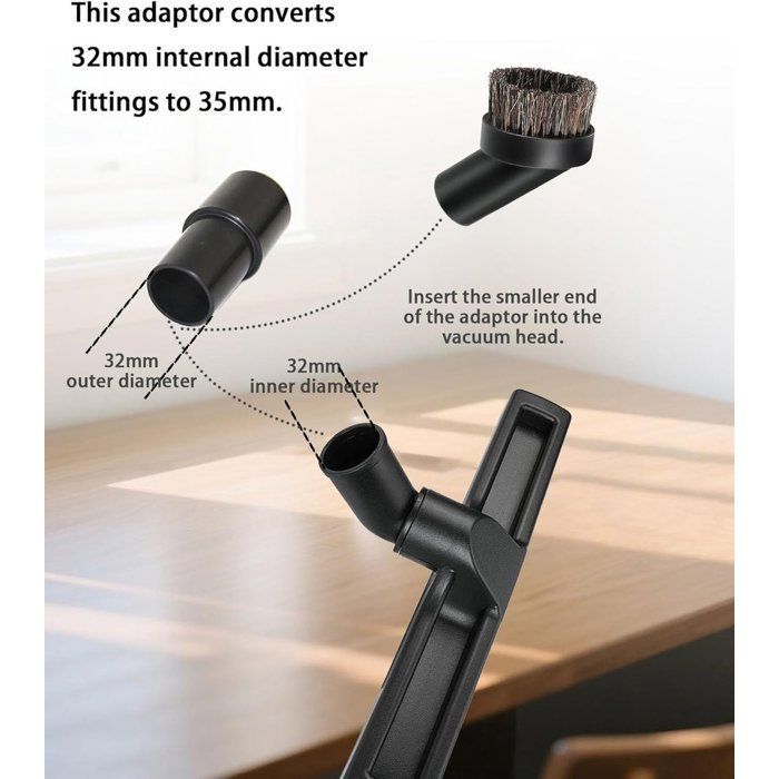 Juego de accesorios para aspiradora de 6 piezas: con conector, cepillo para muebles, boquilla para ranuras, boquilla de aspiración, boquilla