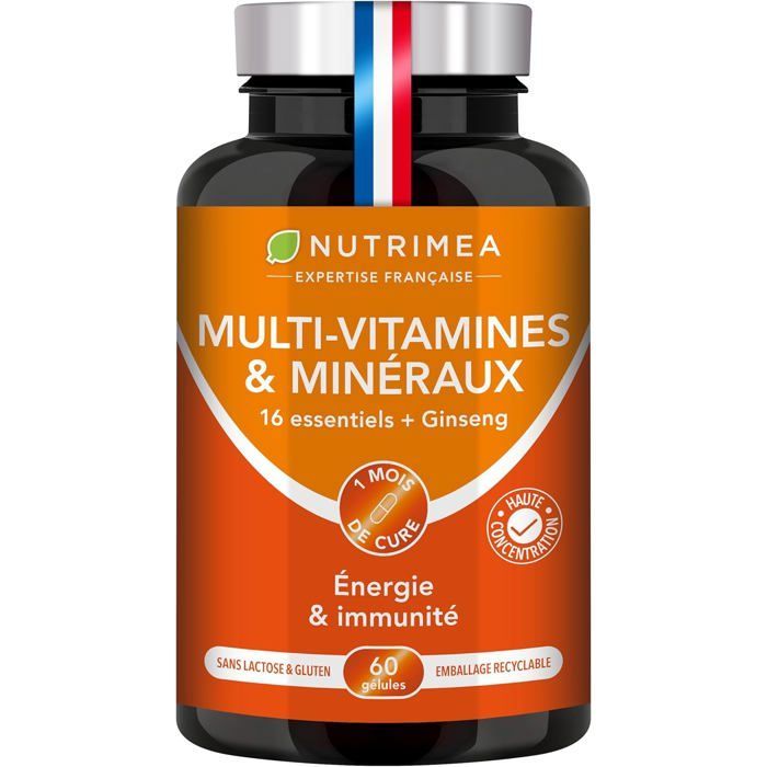 Multivitamins & Minerals - Energy & Vitality - 90 Capsules - NUTRIMEA
