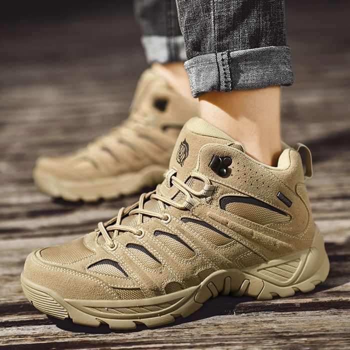Scarpe da trekking antiscivolo traspiranti da uomo, ideali per passeggiate all'aperto - Beige