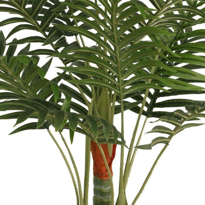 Palmera artificial de 3 troncos - vidaXL - 85 cm - Verde - PP - Alambre interno - Maceta estable - Bajo mantenimiento