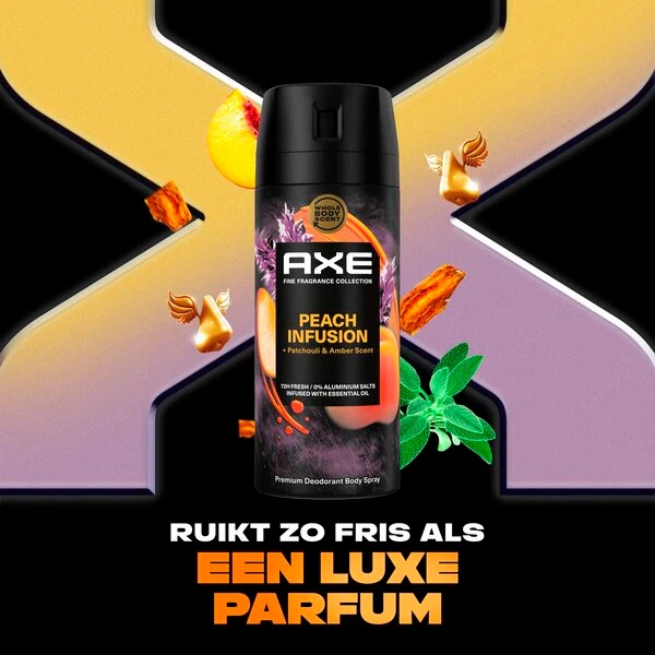 Dezodorant v spreju za telo Axe Fine Fragrance Peach Infusion 150 ml