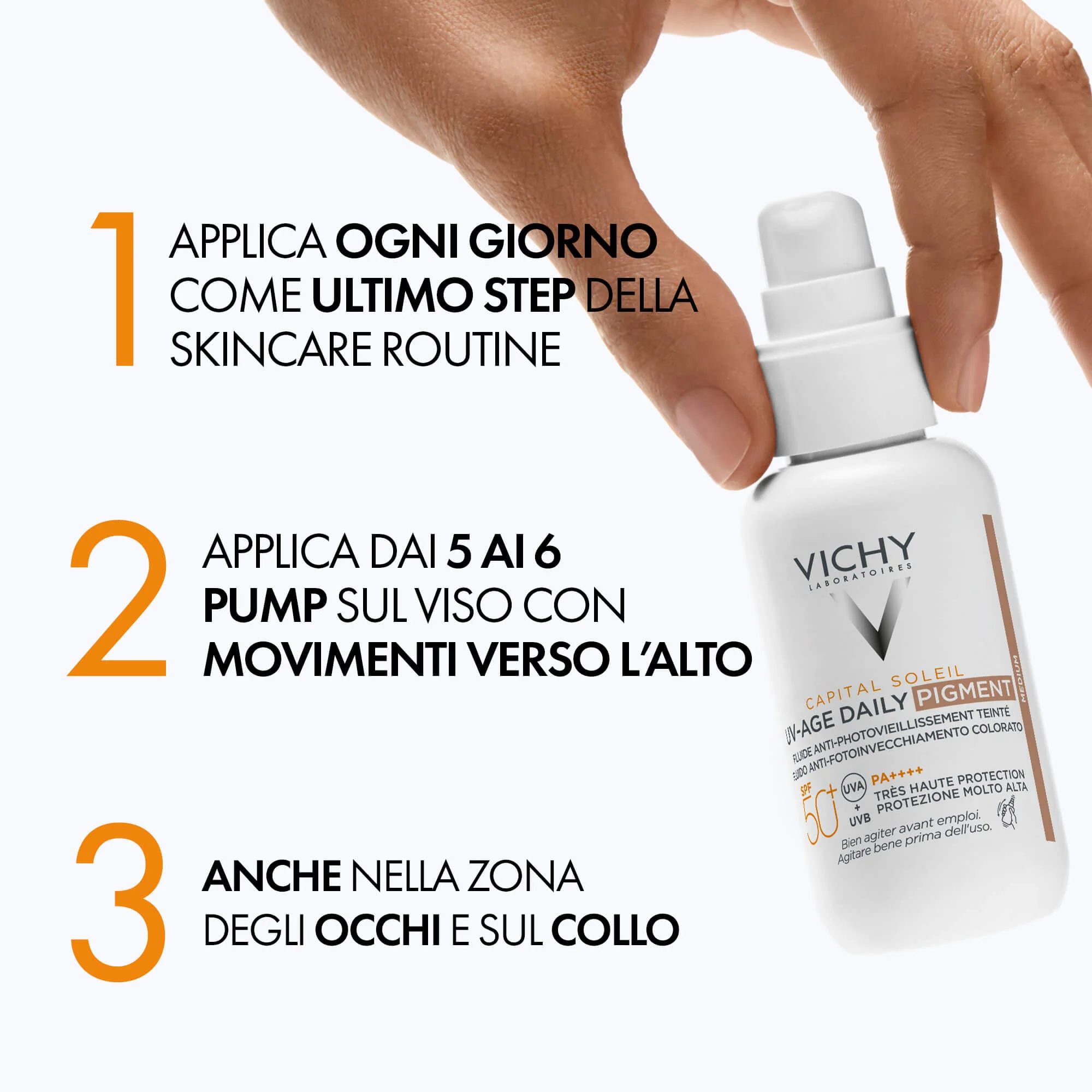 Capital Soleil UV-Age Daily Pigment Medium SPF50+ - Trattamenti Protettivi, Crema viso colorata idratante, Solare viso alta prot.