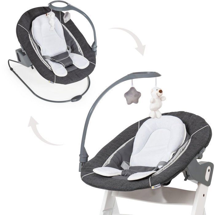 Hauck Alpha Bouncer Deluxe Babywippe mit Spielbogen - Grau