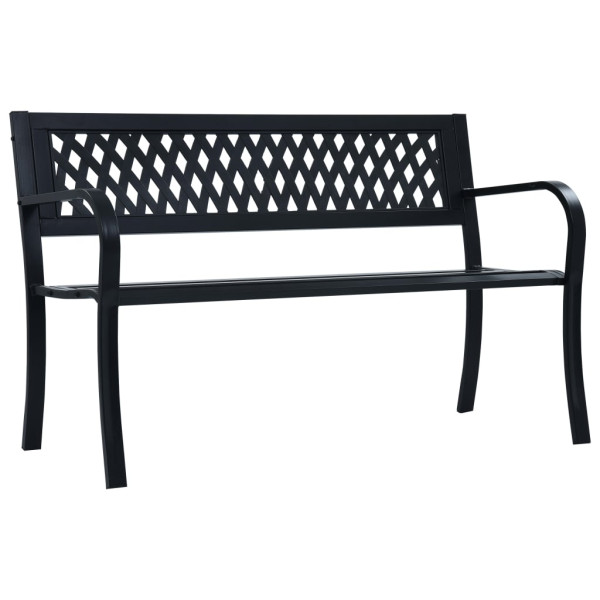 Ławka ogrodowa Czarny 125 cm Metal vidaXL