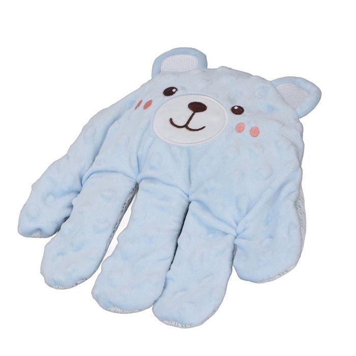 OMABETA Baby Sleep Palm, palma relajante para bebés, patrón de frijoles para dormir, juguetes de tela para dormir, muñeca azul