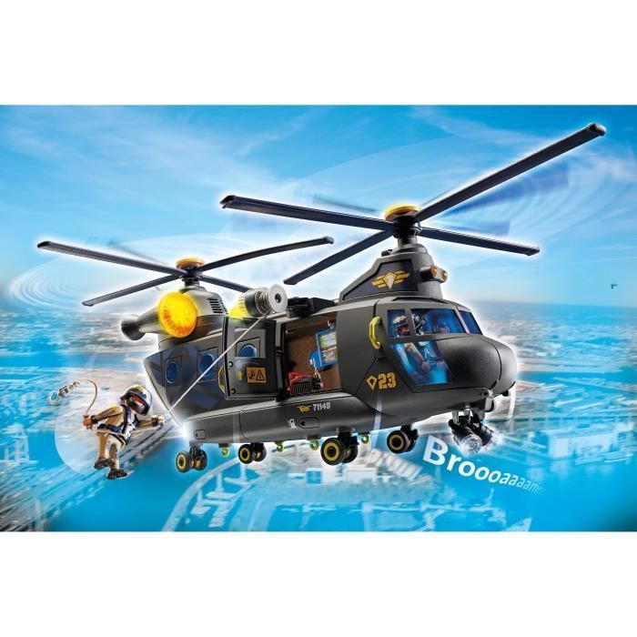 PLAYMOBIL 71149 Spezialeinsatz-Transporthubschrauber, Polizei, Stadteinsatz, Eliteeinheit, 117 Teile, ab 5 Jahren