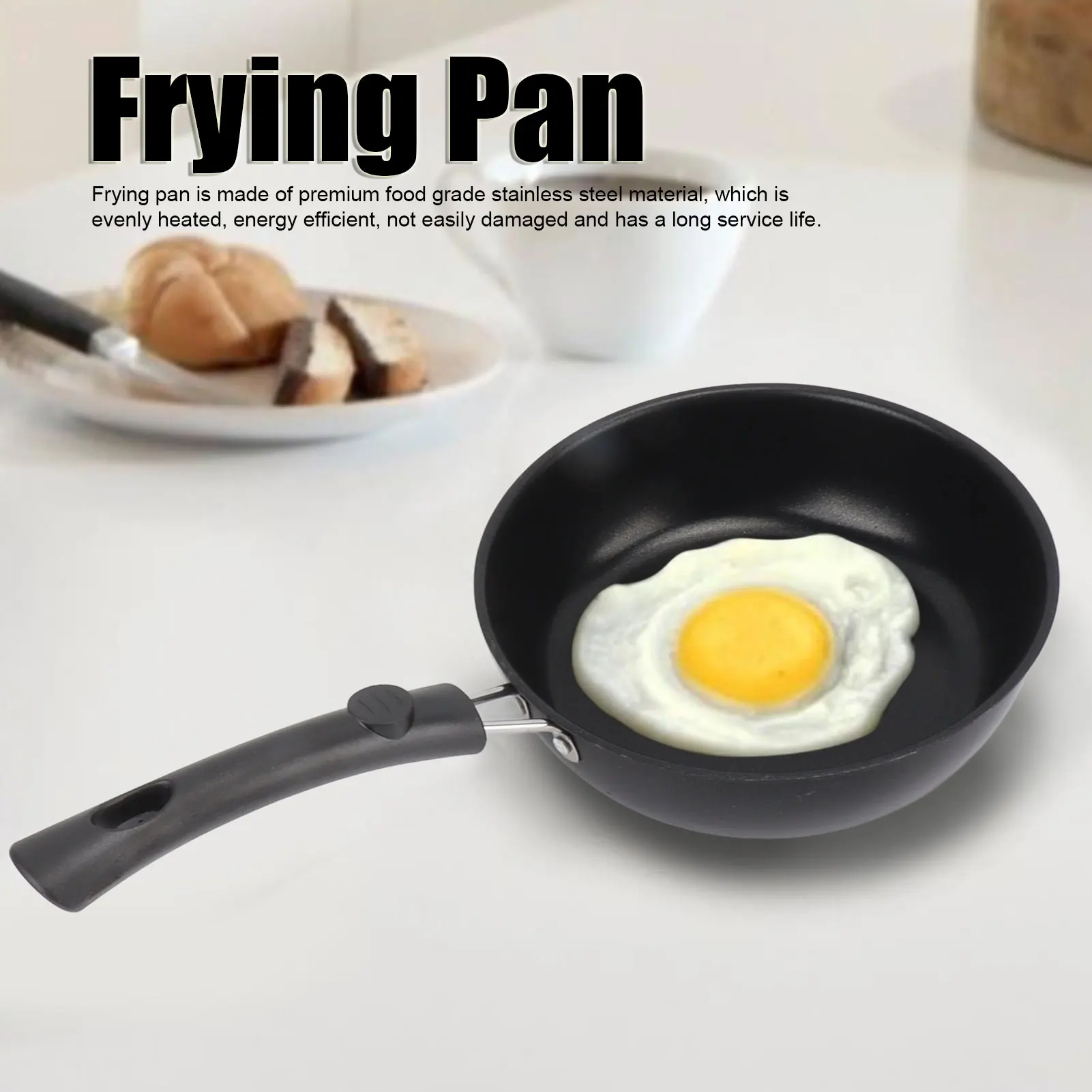 poêle à frire miniature antiadhésive de 12 à 20 cm en acier inoxydable épais, idéale pour les œufs au plat et compatible avec les plaques de cuisson à gaz et à induction.