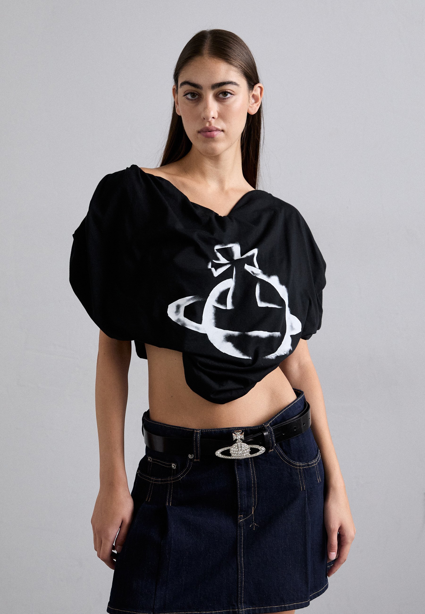 Vivienne Westwood RELIEF BELT - Cintura - platino/cristallo