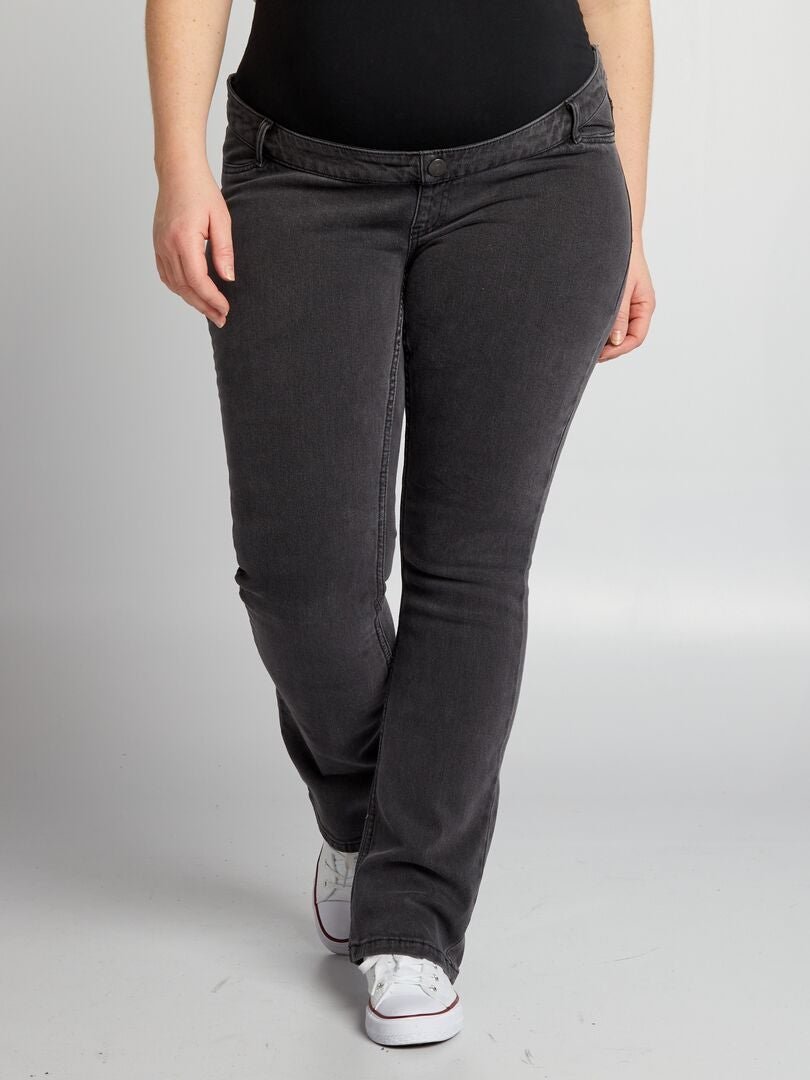 Zwangerschapsjeans met wijde pijpen - GRIJS