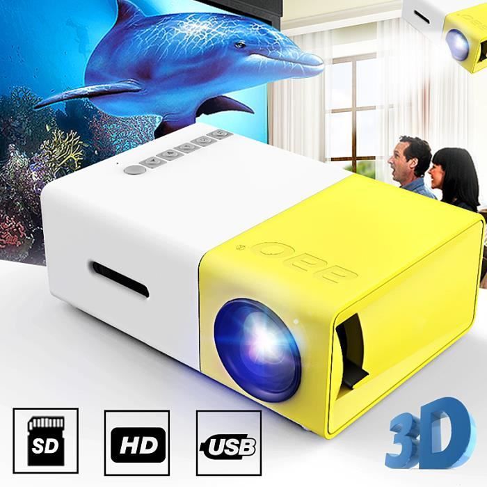 TEMPSA YG-300 Μίνι Προβολέας LCD με Βάση, 1080P, Φορητός - Κίτρινος - 600 lumen - WVGA - 800:1 - 30.000 ώρες